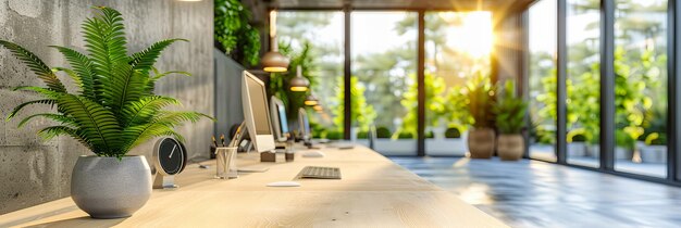Moderne Büroräume mit natürlichem Licht und ergonomischen Arbeitsplätzen